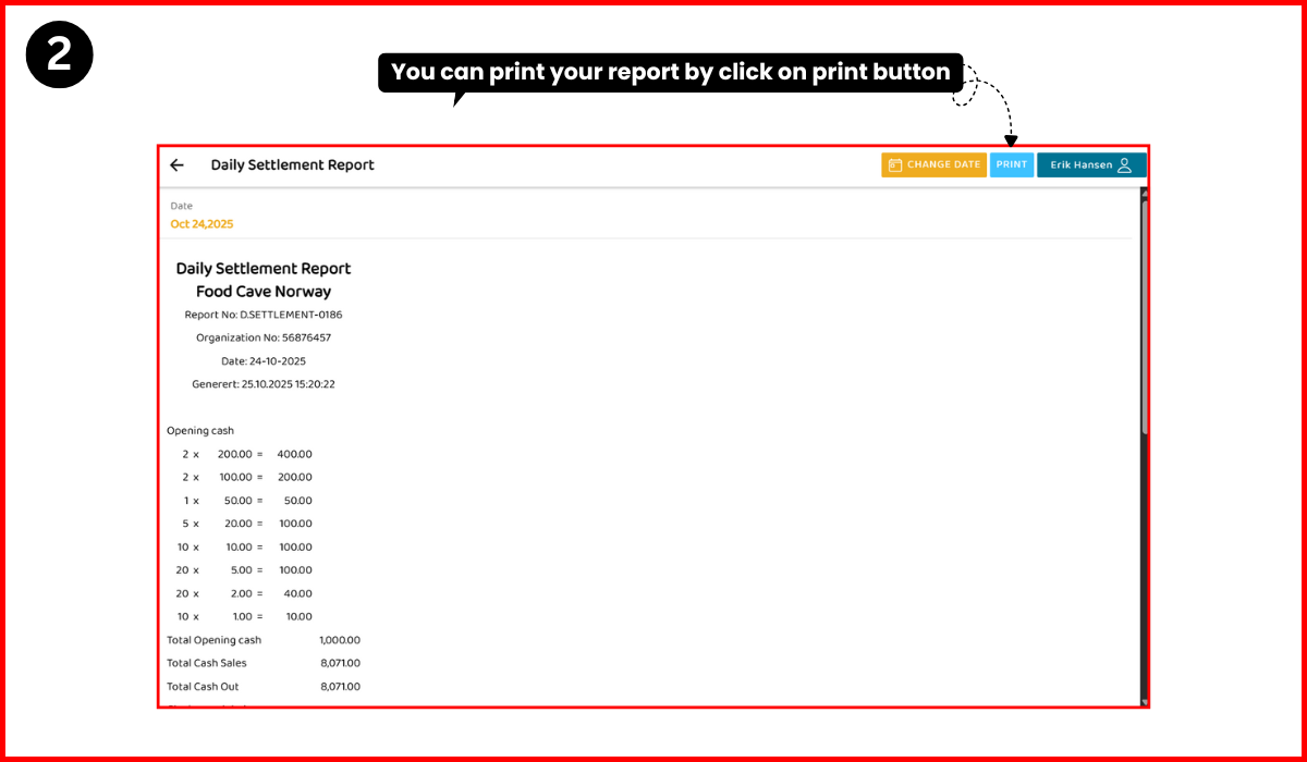 Daily Settlement Report 2