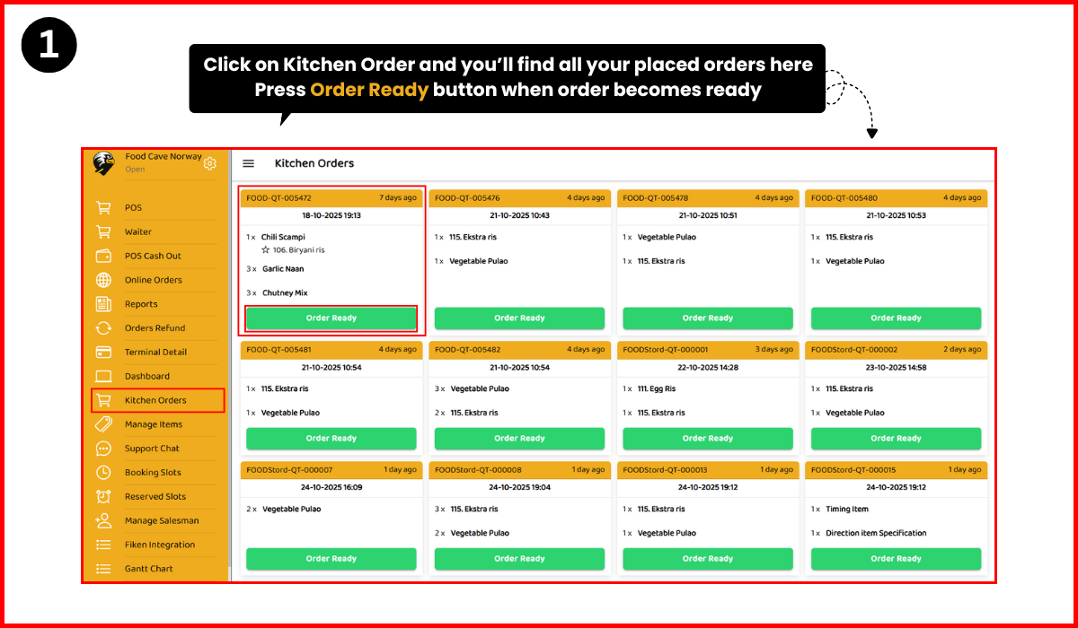 Kitchen Orders 1